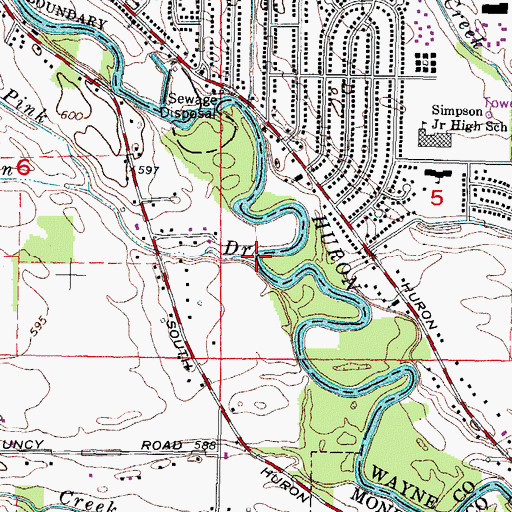 Topographic Map of Wagner and Pink Drain, MI