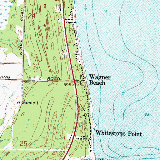 Topographic Map of Wagner Beach, MI