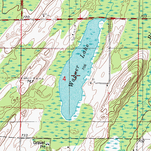 Topographic Map of Wagner Lake, MI