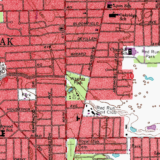 Topographic Map of Wagner Park, MI