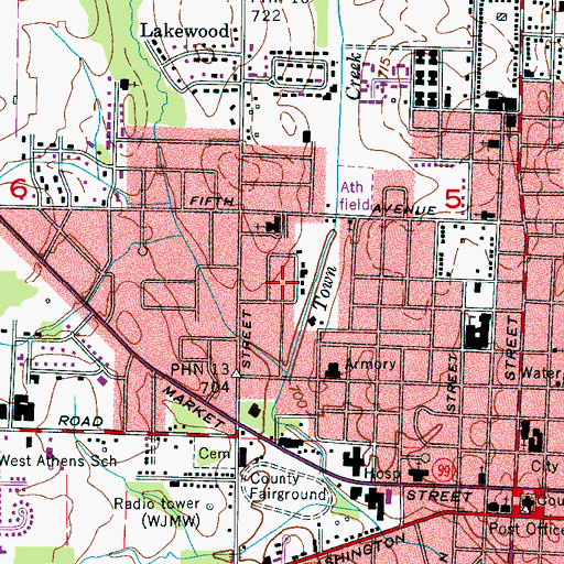 Topographic Map of Limestone County, AL