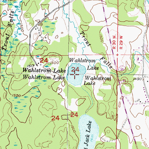 Topographic Map of Wahlstrom Lake, MI