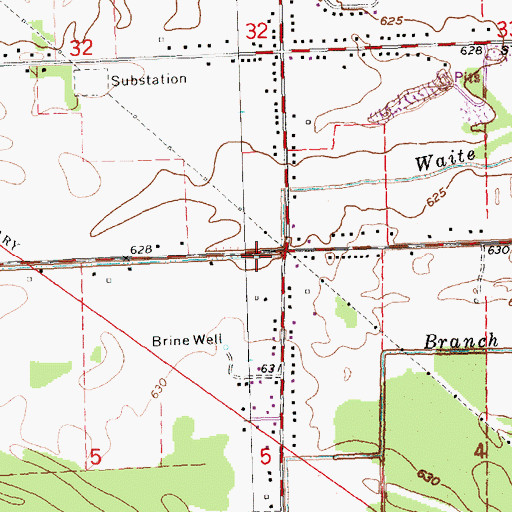 Topographic Map of Waite and Debolt Drain, MI