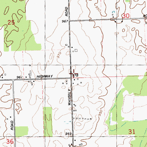 Topographic Map of Walcott School, MI
