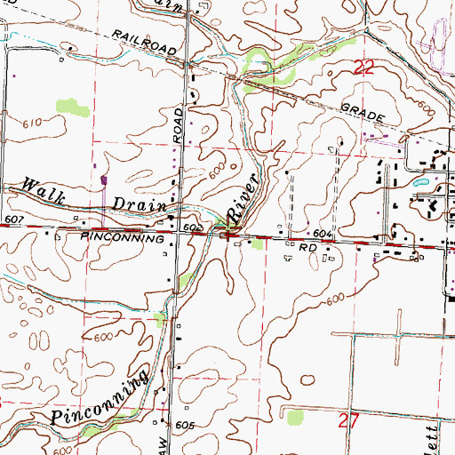 Topographic Map of Walk Drain, MI
