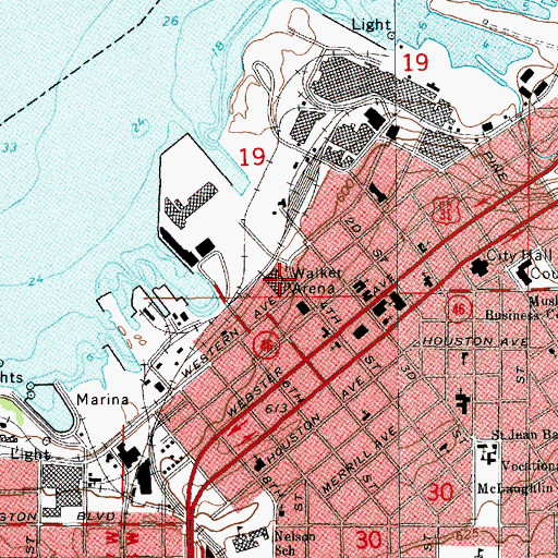 Topographic Map of Walker Arena, MI