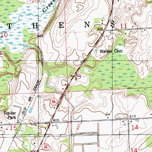 Topographic Map of Walker School, MI
