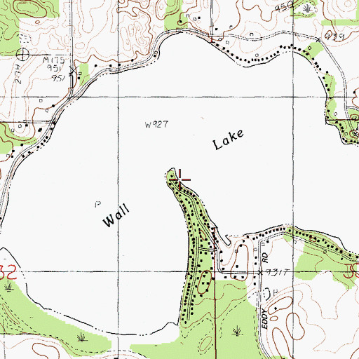 Topographic Map of Wall Lake, MI