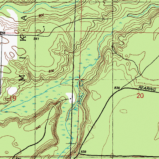 Topographic Map of Wallace Creek, MI