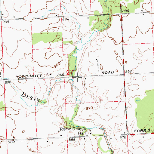 Topographic Map of Wallace Drain, MI