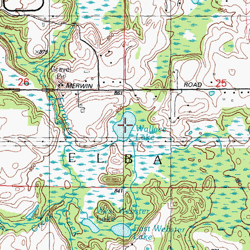 Topographic Map of Wallace Lake, MI