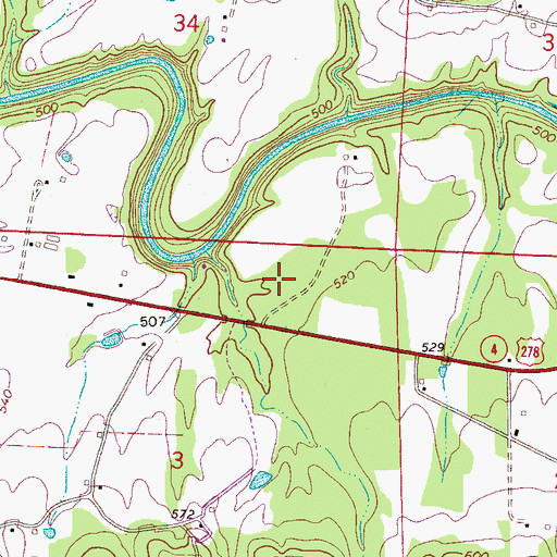 Topographic Map of Marion County, AL