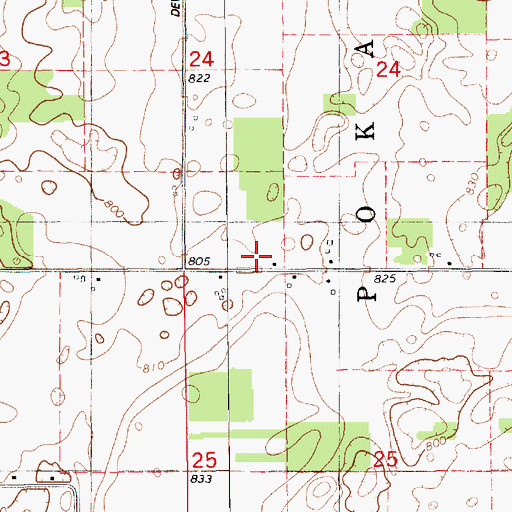 Topographic Map of Walnut Grove School, MI