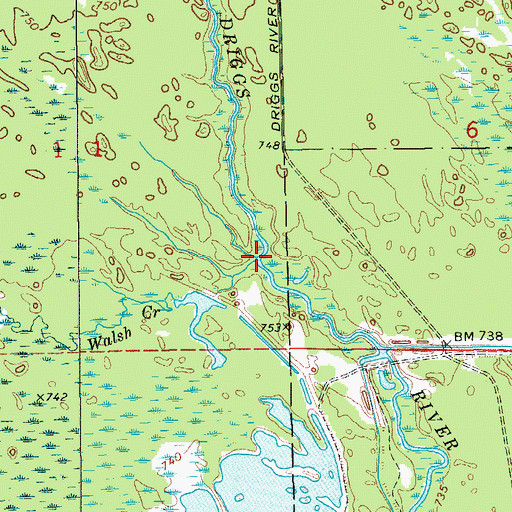 Topographic Map of Walsh Creek, MI