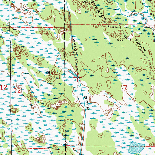 Topographic Map of Walsh Ditch, MI