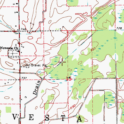 Topographic Map of Walton Drain, MI
