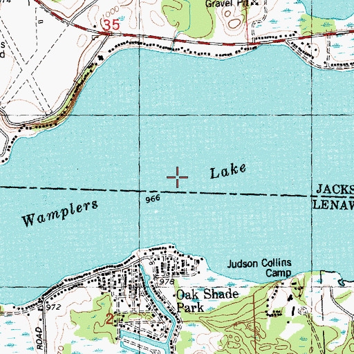 Topographic Map of Wamplers Lake, MI