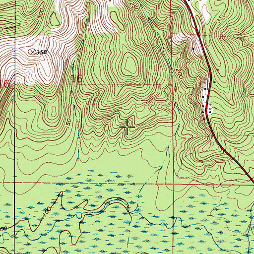 Topographic Map of Monroe County, AL