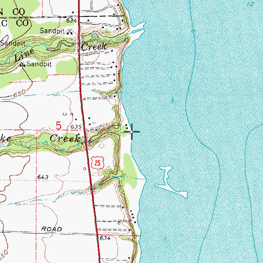 Topographic Map of Wanke Creek, MI