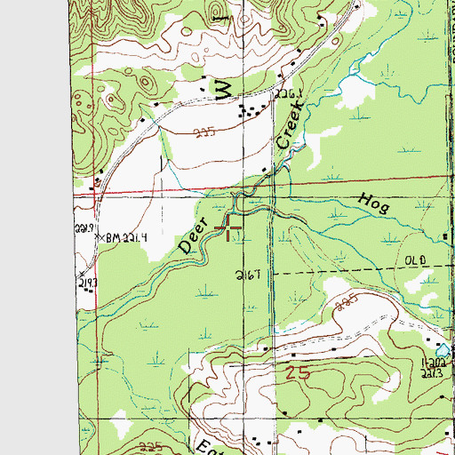 Topographic Map of Warner Creek, MI