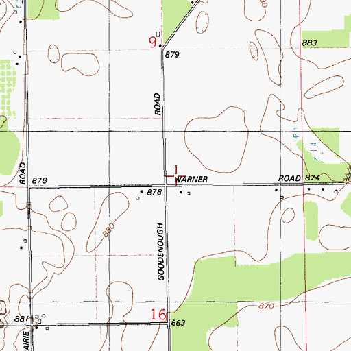 Topographic Map of Warner School, MI
