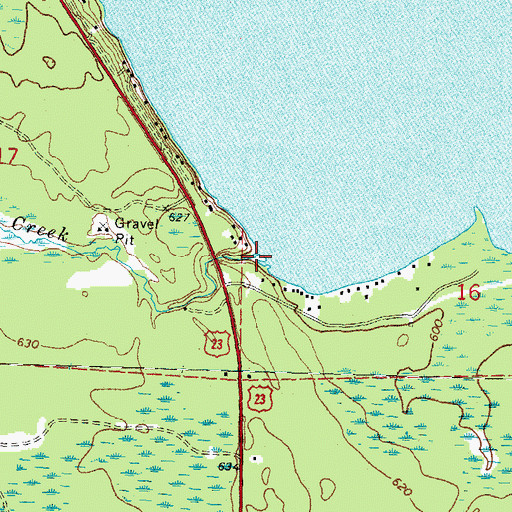 Topographic Map of Warren Creek, MI