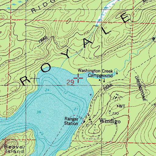 Topographic Map of Washington Creek, MI