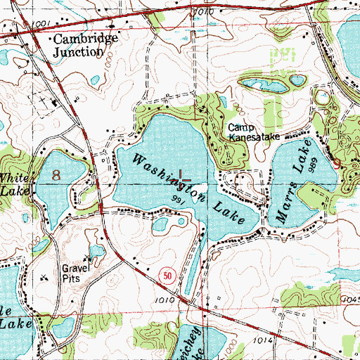 Topographic Map of Washington Lake, MI
