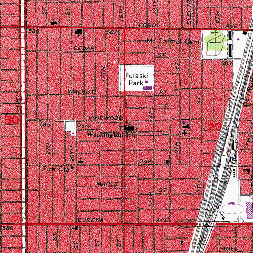 Topographic Map of Washington School, MI