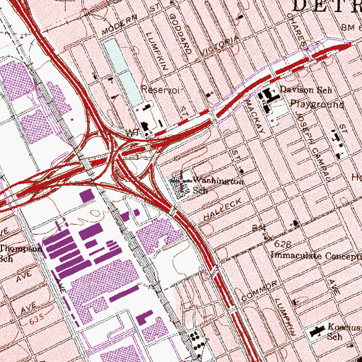 Topographic Map of Washington School, MI