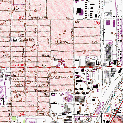 Topographic Map of Washington School, MI