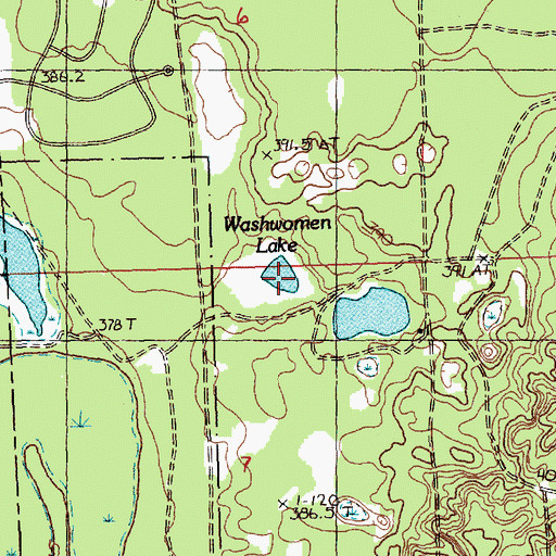 Topographic Map of Lake Washwomen, MI