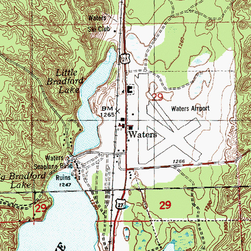 Topographic Map of Waters, MI