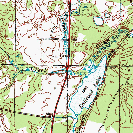 Topographic Map of Waterworks Creek, MI