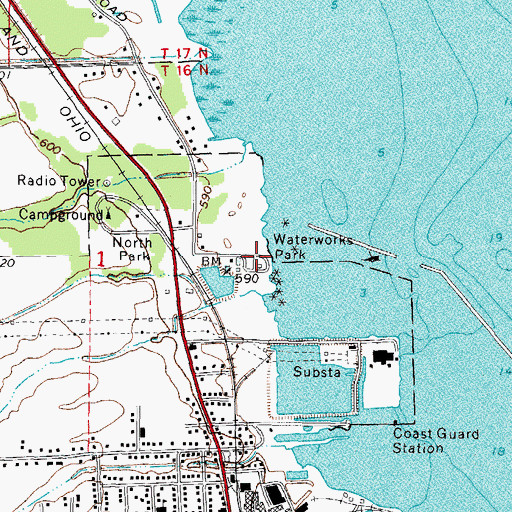 Topographic Map of Waterworks Park, MI