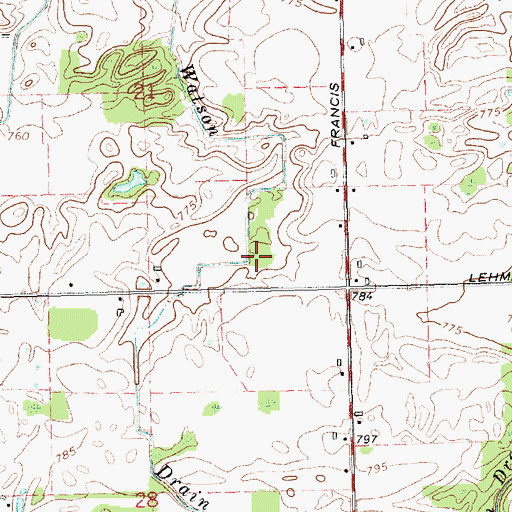Topographic Map of Watson Drain, MI