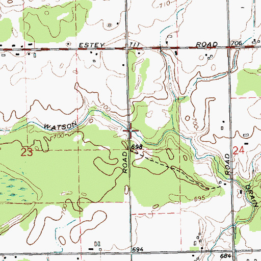 Topographic Map of Watson Drain, MI