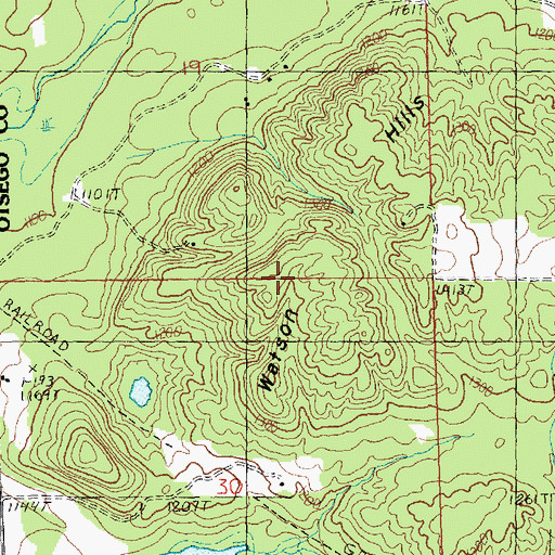 Topographic Map of Watson Hills, MI