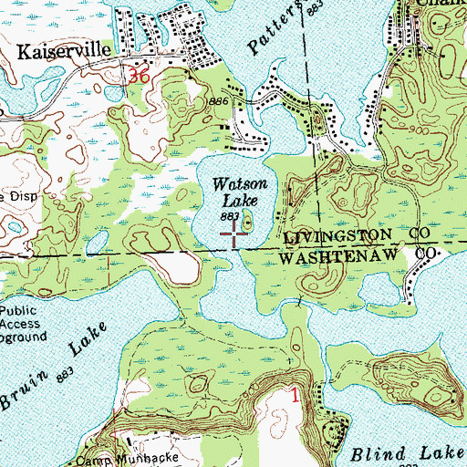 Topographic Map of Watson Lake, MI