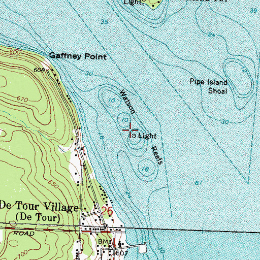 Topographic Map of Watson Reefs, MI