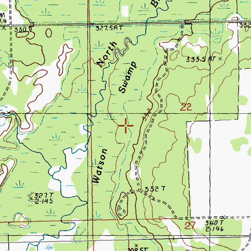 Topographic Map of Watson Swamp, MI