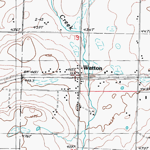 Topographic Map of Watton, MI