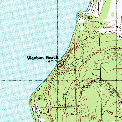 Topographic Map of Wauban Beach, MI
