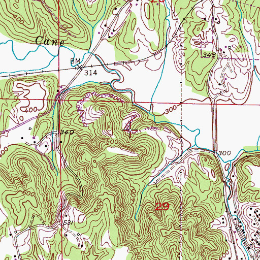 Topographic Map of Walker County, AL