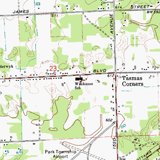 Topographic Map of Waukazoo School, MI