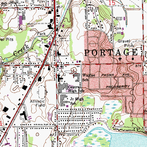 Topographic Map of Waylee School, MI