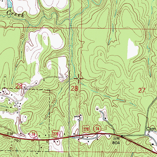 Topographic Map of Winston County, AL