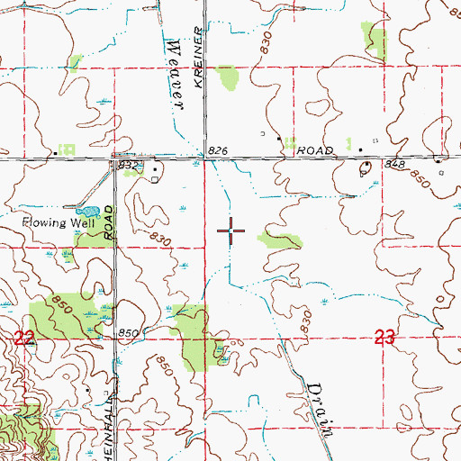 Topographic Map of Weaver Drain, MI