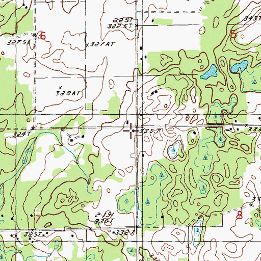 Topographic Map of Weaver School, MI