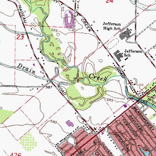 Topographic Map of Webb and Reisdorf Drain, MI